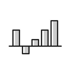 bar price chart diagram financial stock price icon bullish bearish market in minimal mono design