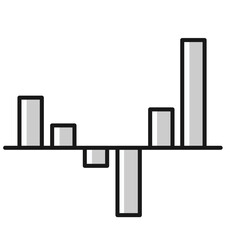 bar price chart diagram financial stock price icon bullish bearish market in minimal mono design