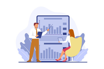 Business Presentation Flat Design Illustration