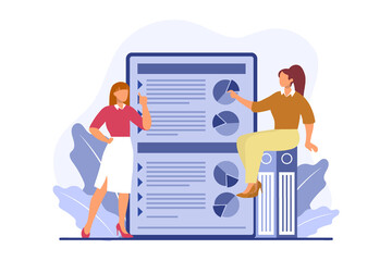 Business Discussion Flat Design Illustration