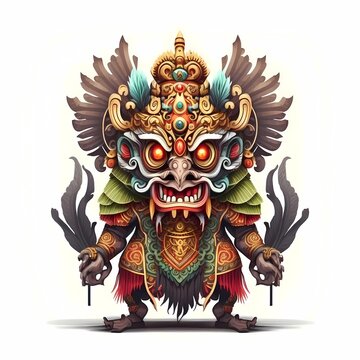 Illustration Barong Design Indonesian Traditional art culture