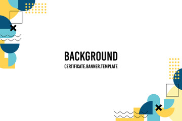 Blue Rectangle Background Template for Certificate Banner wallpaper