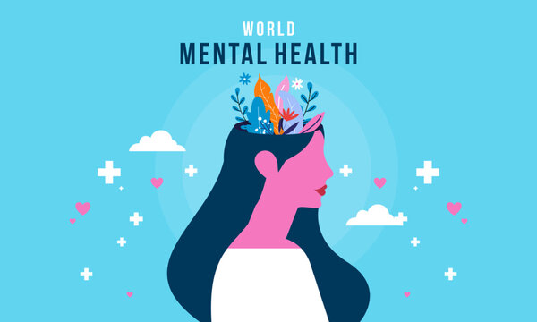 Mental health awareness concept illustration