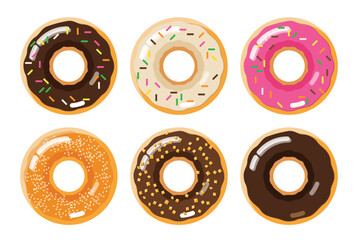 set of donuts isolated element vector illustration
