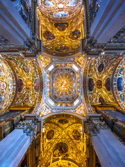 Fototapeta na wymiar Basilica of Santa Maria Maggiore, a major church in the upper town of Bergamo, Northern Italy