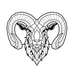 goat logo geometric design template illustration polygonal