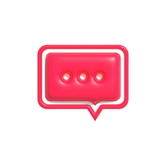 3D speech bubble chat with dots inside, Message notification icon, Bubble chat 3D render illustration