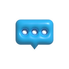 3D speech bubble chat with dots inside, Message notification icon, Bubble chat 3D render illustration