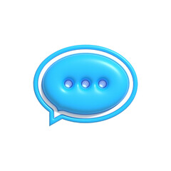 3D speech bubble chat with dots inside, Message notification icon, Bubble chat 3D render illustration