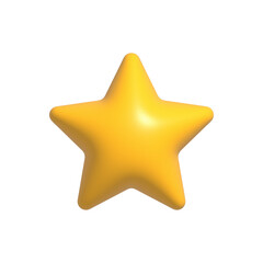 3D Star icon isolated on background, Customer rating feedback concept 3d rendering