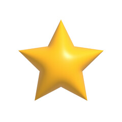 Obraz premium 3D Star icon isolated on background, Customer rating feedback concept 3d rendering