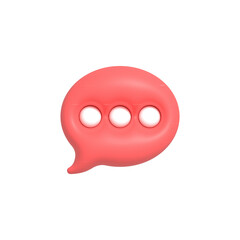 3D speech bubble chat with dots inside, Message notification icon, Bubble chat 3D render illustration