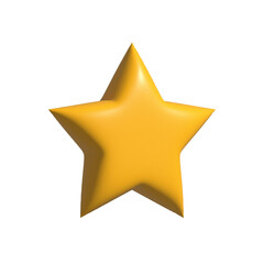 3D Star icon isolated on background, Customer rating feedback concept 3d rendering