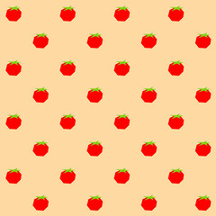 Geometric Tomato Vector Seamless Pattern