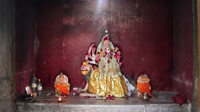 Udaipur, Rajasthan, India 13th January 2023: Amrakh Ji Mahadev Temple Amberi, Udaipur. A 1500 Year Old temple of Udaipur amidst Aravali hills.