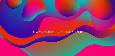 Abstract background fluid bubbles and wave elements. Template for covers, templates, flyers, placards, brochures, banners