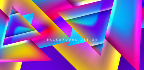 Abstract bakground with overlapping triangles and fluid gradients for covers, templates, flyers, placards, brochures, banners