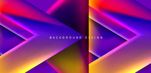Futuristic triangle vector abstract background with colorful fluid gradients