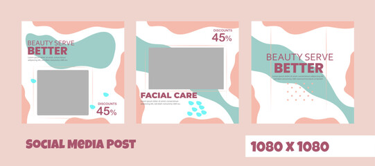 flat design beauty care media post