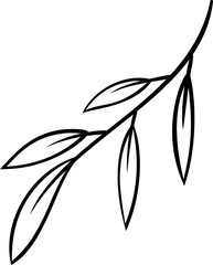 Japanese bamboo leaf branch doodle