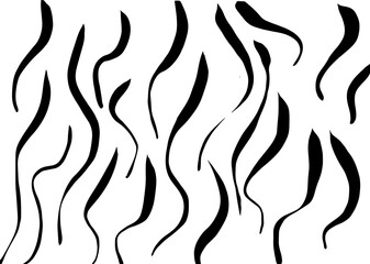 Grunge Ink Curle Wave Brush Strokes Illustration.