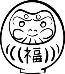 Japanese daruma doodle