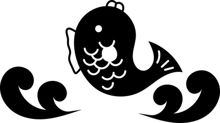 Japanese koi fish doodle