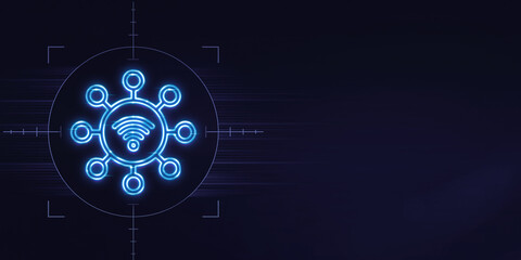 3D IoT Solutions icon neon sign