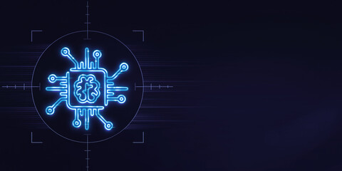 3D Predictive Intelligence icon neon sign