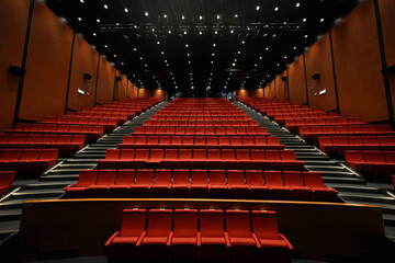 the seating red theatre background