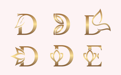 monogram set of letter D brand beauty logo