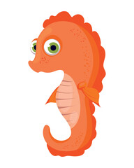seahorse cartoon icon