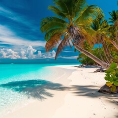 beach with palm trees