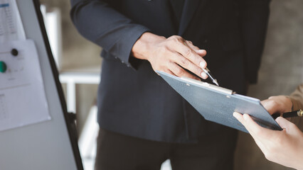 Groups of people joining in discussions, business meetings, startup company sales team meetings, brainstorming and summary of company performance. Business strategy management concept.