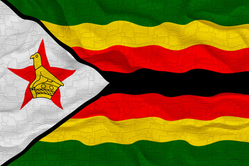 National flag  of Zimbabwe. Background  with flag  of Zimbabwe