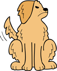 Hand Drawn angry Golden retriever Dog illustration in doodle style