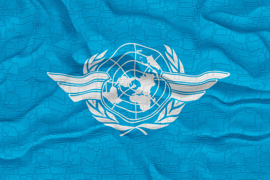 National Flag of ICAO. Background  with flag of ICAO
