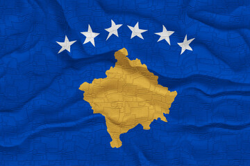 National flag of Kosovo. Background  with flag  of Kosovo