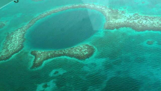 Great Blue Hole near Caye Caulker Island in Belize. Incredible Natural Phenomena