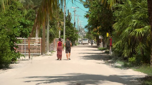 Caye Caulker Island, Paradisiac Tropical Beach in Belize. Coral Reefs in Central America and the Caribbeans