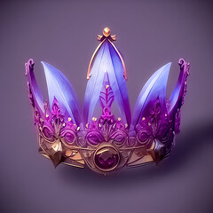 Purple gold crown. Generative AI Art.