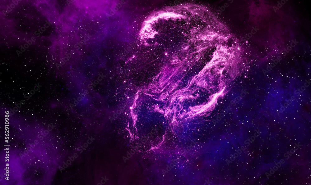 Wall mural space background with realistic nebula and shining stars. abstract scientific background with nebula