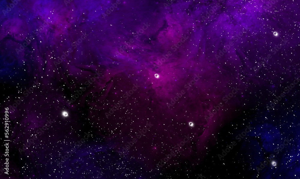 Wall mural space background with realistic nebula and shining stars. abstract scientific background with nebula