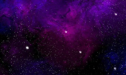 Space background with realistic nebula and shining stars. Abstract scientific background with nebulae and stars in space. Nebula night starry sky in rainbow colors. Multicolor outer space.	