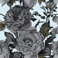 black and white flowers