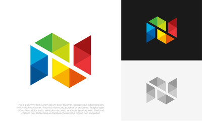 N letter logo initial modern design vector