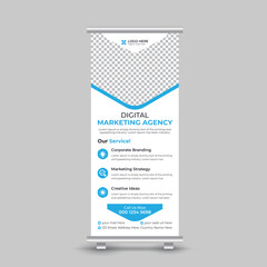Professional corporate modern business marketing roll up banner design template