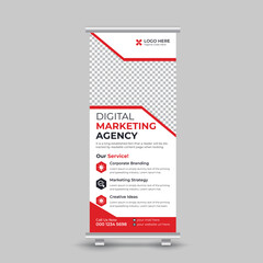 Corporate Modern Exhibition Advertising Business Roll Up Banner Design Template
