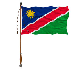 National flag of Namibia. Background  with flag of Namibia.
