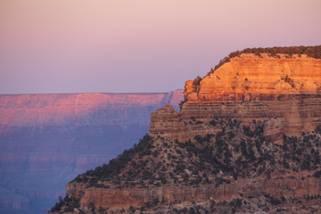 Sunset view into the Grand Canyon National Park from South Rim, Arizona

